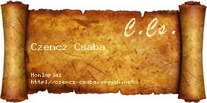 Czencz Csaba névjegykártya